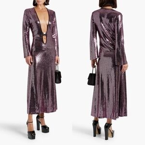 New DODO BAR OR Nina Embellished Cutout Stretch-Jersey Dress/Swim Cover-Up 6 US